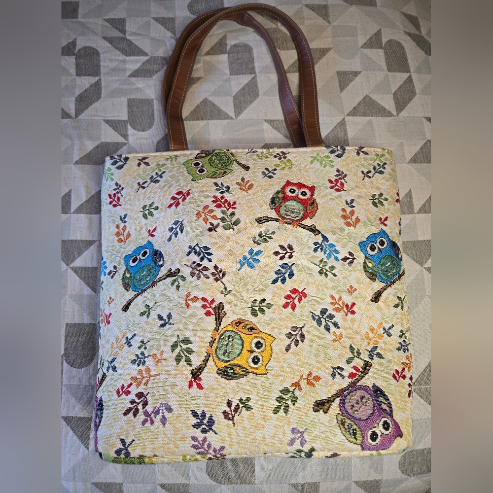 Owl Tapestry Tote Bag